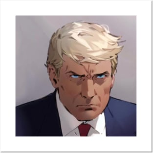 Trump Anime Cartoon Mugshot Posters and Art